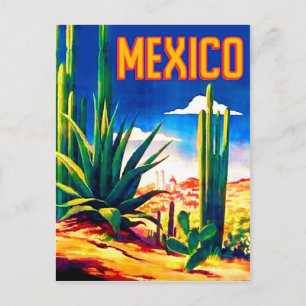 Mexico desert, classic, vintage travel postcard