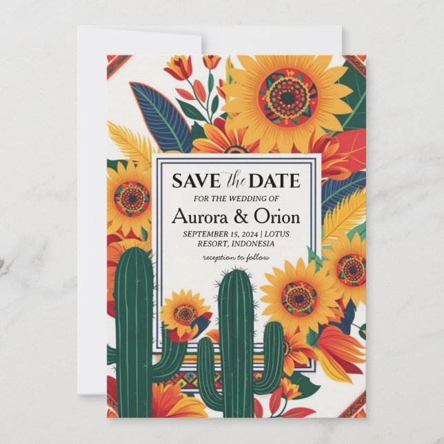 mexico destination wedding save the dates invitation (Front)