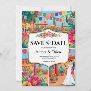 mexico destination wedding save the dates invitation
