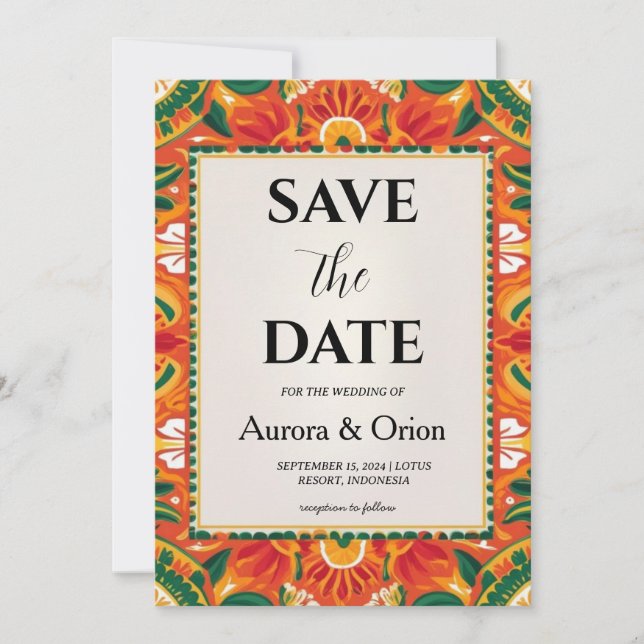 mexico destination wedding save the dates invitation (Front)