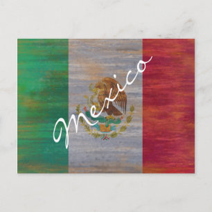 Mexico distressed Mexican flag Postcard