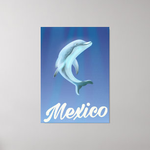 Mexico Dolphin Travel poster Canvas Print