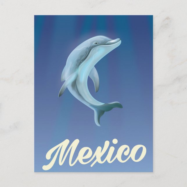 Mexico Dolphin Travel poster Postcard (Front)