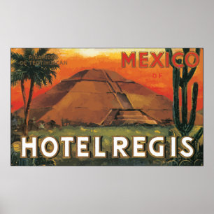 Mexico Ds Hotel Regis, Vintage Poster
