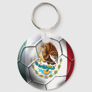 Mexico el Tri soccer ball Mexican flag gear Keychain
