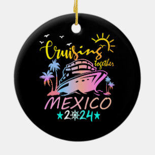 Mexico Family Cruise Ceramic Ornament