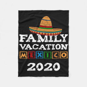 Mexico Family Vacation - Sombrero Fleece Blanket