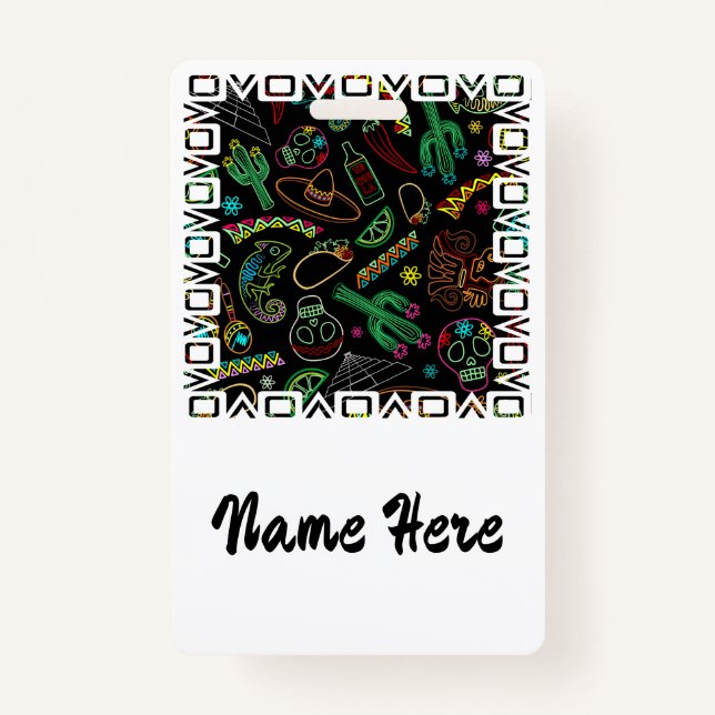 Mexico Fiesta Pattern  Badge (Front)