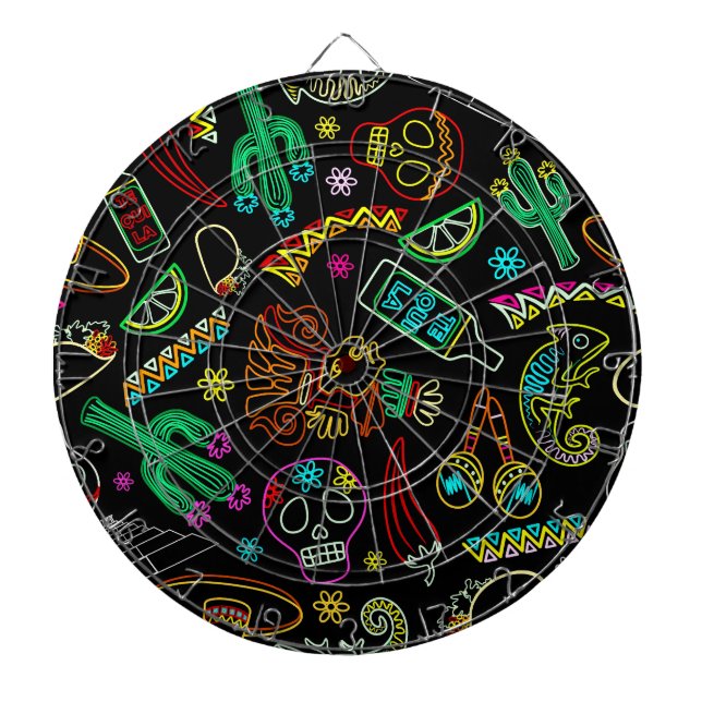 Mexico Fiesta Pattern  Dartboard (Front)