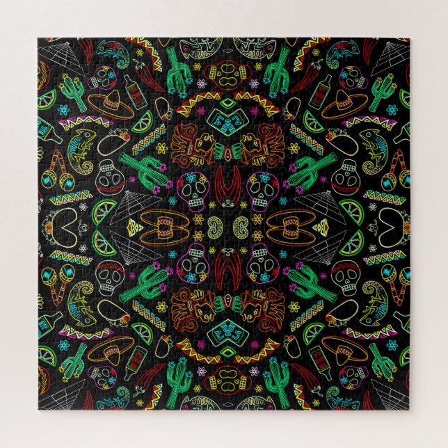 Mexico Fiesta Pattern  Jigsaw Puzzle (Vertical)