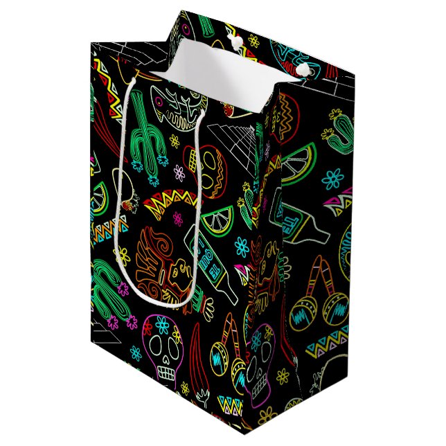 Mexico Fiesta Pattern  Medium Gift Bag (Front Angled)