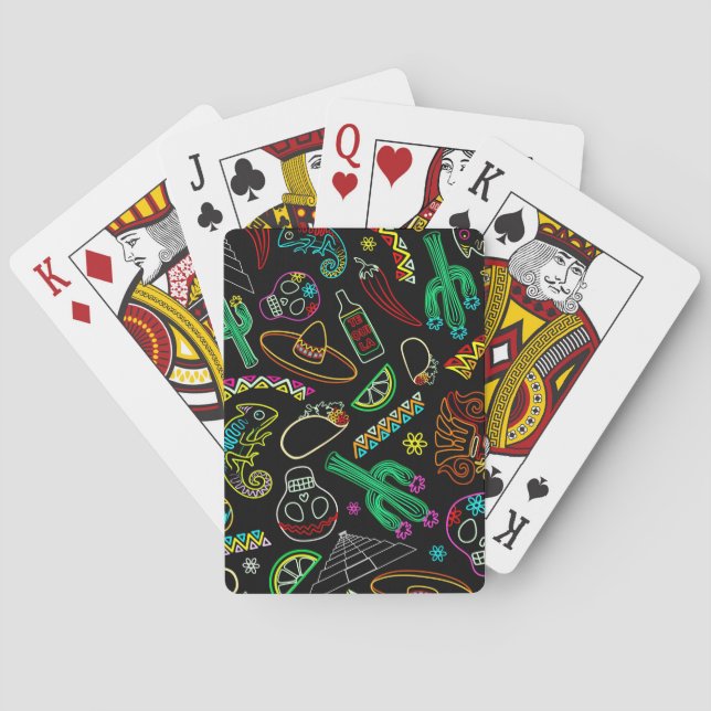 Mexico Fiesta Pattern  Playing Cards (Back)