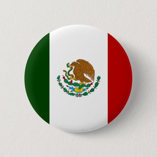 Mexico flag 2 inch round button (Front)