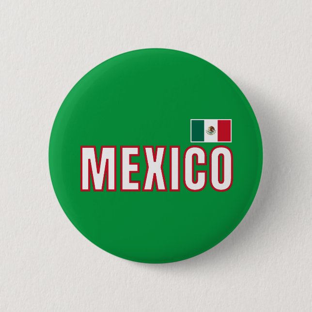 Mexico Flag 2 Inch Round Button (Front)