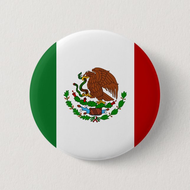 Mexico Flag 2 Inch Round Button (Front)