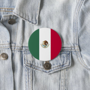 Mexico flag 3 inch round button
