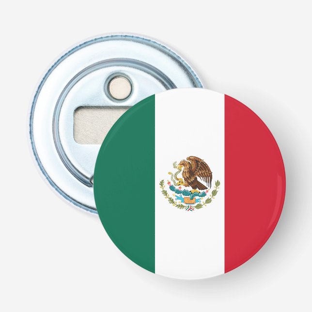 Mexico Flag, Bandera de Mexican Republic Bottle Opener (Front)