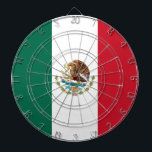 Mexico Flag, Bandera de Mexican Republic Dartboard<br><div class="desc">The History and Meaning of the Mexican Flag, The Mexican flag, with its vibrant colours and distinctive symbols, holds deep historical and cultural significance for the Mexican people. The current design of the flag, featuring a golden eagle perched on a prickly pear cactus devouring a serpent, has been in use...</div>