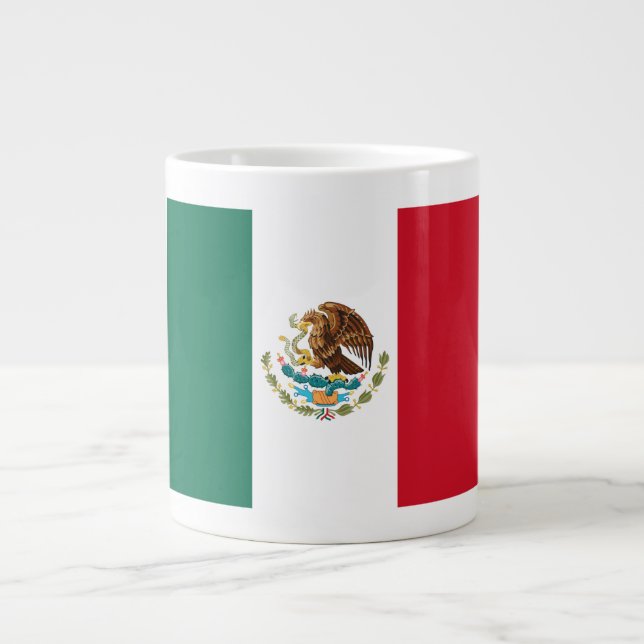 Mexico Flag, Bandera de Mexican Republic Large Coffee Mug (Front)