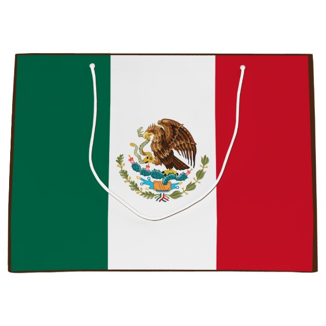 Mexico Flag, Bandera de Mexican Republic Large Gift Bag (Front)