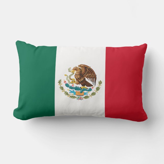 Mexico Flag, Bandera de Mexican Republic Lumbar Pillow (Front)