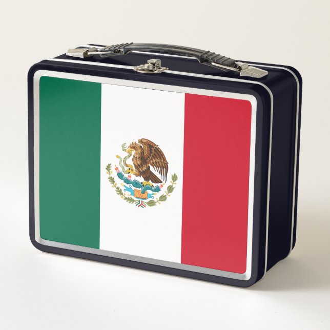 Mexico Flag, Bandera de Mexican Republic Metal Lunch Box (Front)