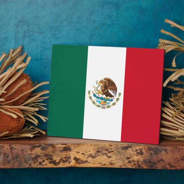 Mexico Flag, Bandera de Mexican Republic Plaque (Side)
