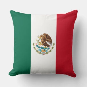 Mexico Flag, Bandera de Mexican Republic Throw Pillow