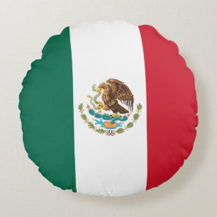 Mexico Flag, Bandera de México Republic Round Pillow