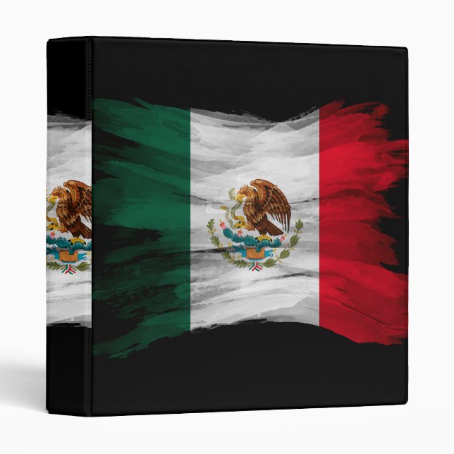 Mexico flag brush stroke, national flag binder (Front/Spine)