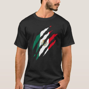 Mexico Flag Cat Scratch Mexico Flag T-Shirt