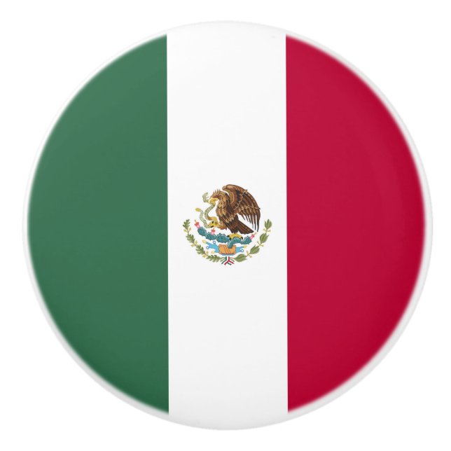 Mexico flag ceramic knob (Front)