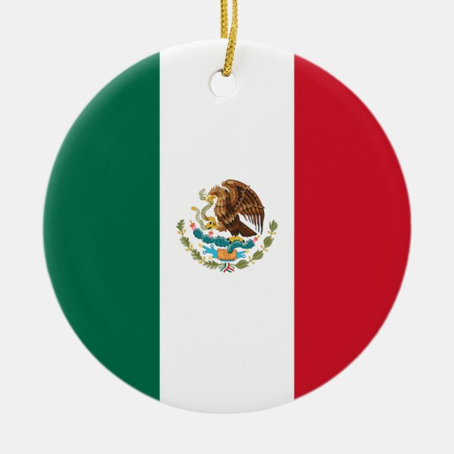 Mexico Flag Ceramic Ornament (Front)