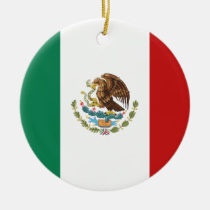Mexico Flag Ceramic Ornament