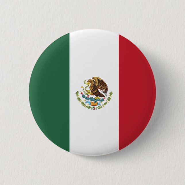 Mexico Flag Circle 2 Inch Round Button (Front)