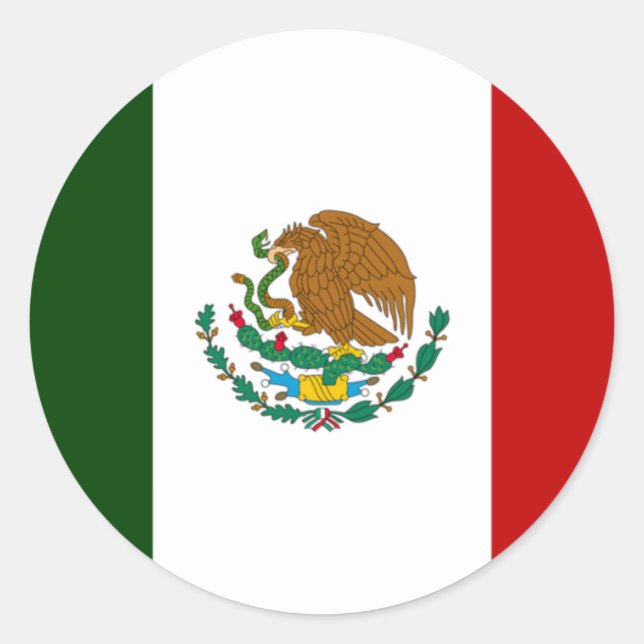 Mexico flag classic round sticker (Front)