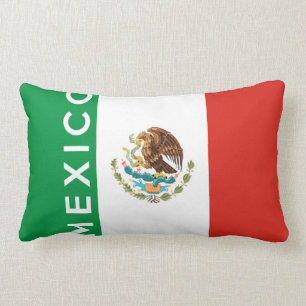 mexico flag country text name lumbar pillow