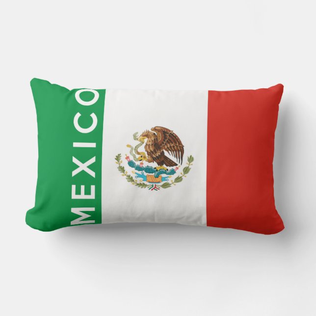 mexico flag country text name lumbar pillow (Front)