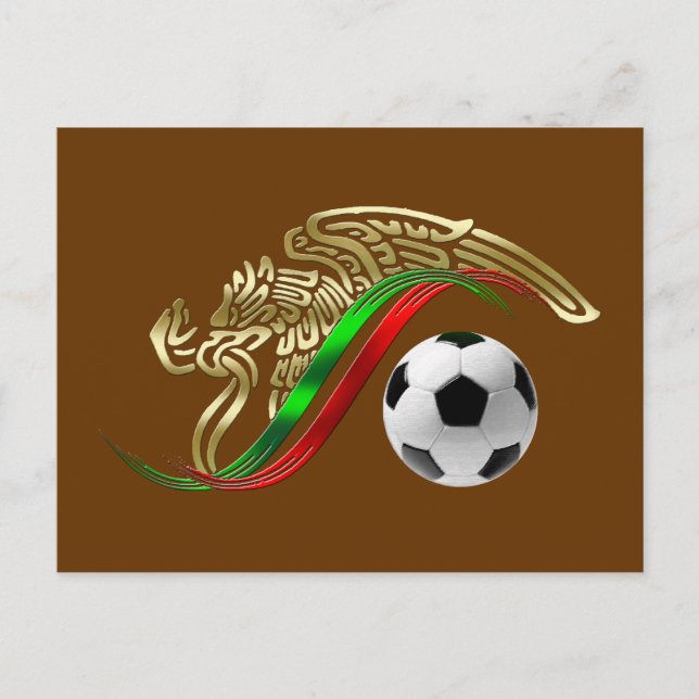 Mexico flag emblem Soccer futbol Logo Postcard (Front)