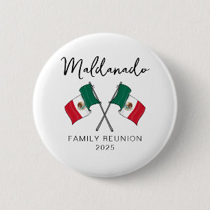 Mexico Flag Family Reunion 2 Inch Round Button
