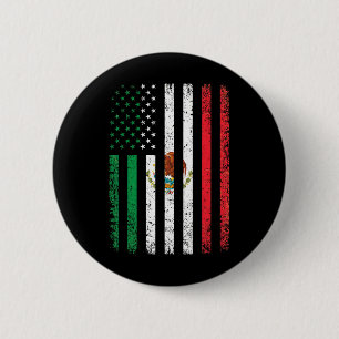 Mexico Flag Gift 4th Of July Usa American Mexican  2 Inch Round Button