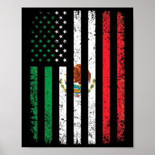 Mexico Flag Gift 4th Of July Usa American Mexican Poster
