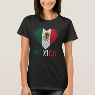 Mexico Flag Heart Hispanic Mexican Pride Mexiko Cu T-Shirt