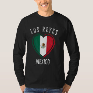 Mexico Flag Heart Los Reyes City T-Shirt