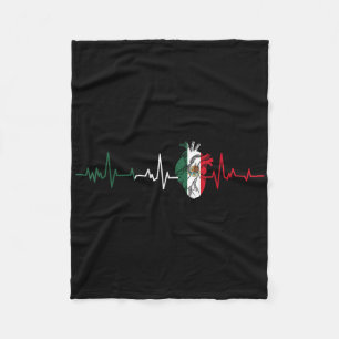 Mexico Flag Heartbeat For Mexican Pride Mexican Fl Fleece Blanket