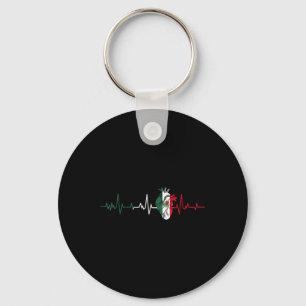 Mexico Flag Heartbeat For Mexican Pride Mexican Fl Keychain