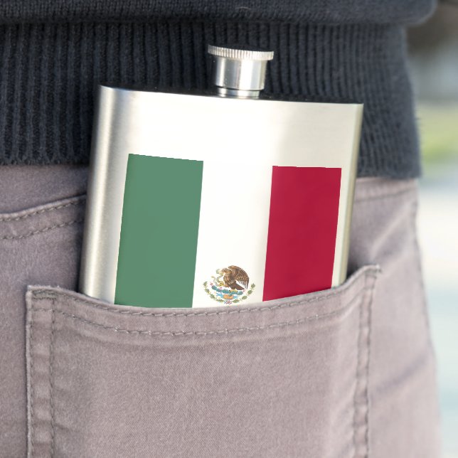 Mexico flag hip flask (In Situ)