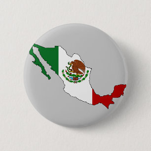 Mexico flag map 2 inch round button