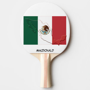 MEXICO FLAG & MAP Personalized Ping Pong Paddle