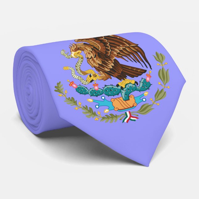Mexico Flag Mexican Eagle Tie (Rolled)